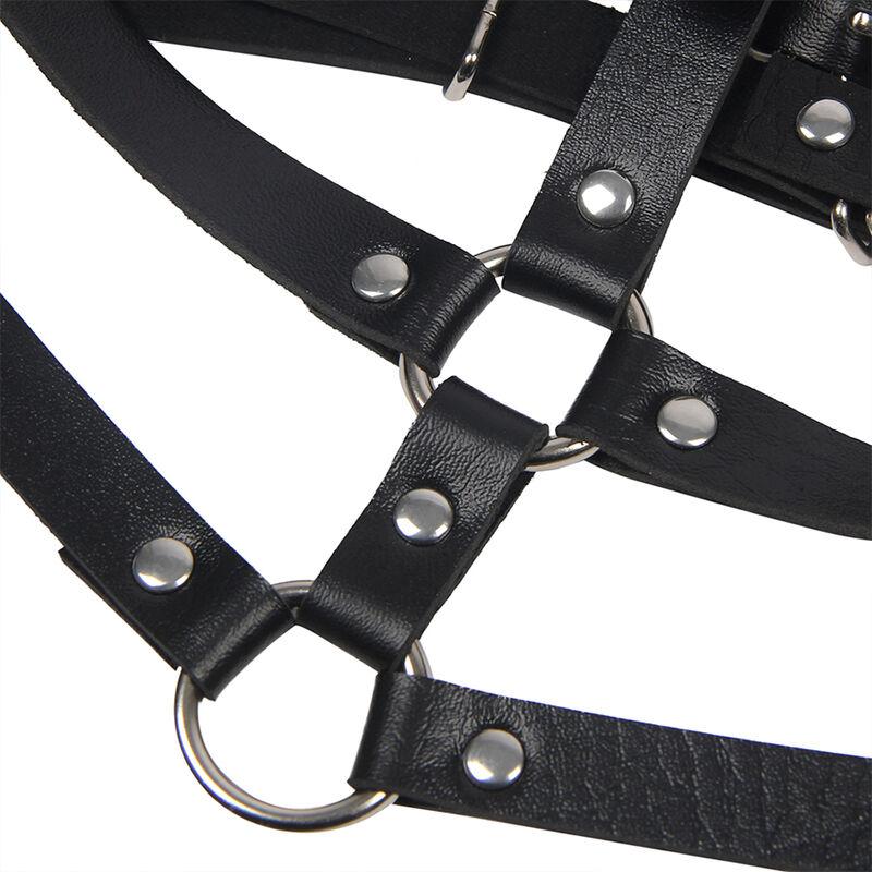 Subblime - Leather Ring Chest Harness Black One Size