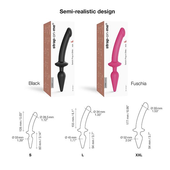 Strap-On-Me - Switch Plug-In Semi-Realistic Dildo Black S 5