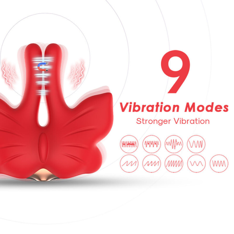 Armony - magnetic nipple clamps with vibration butterfly shape red 4
