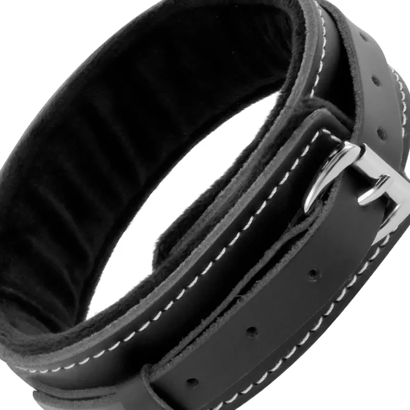 Darkness Black Furry Collar With Leash - Obojok S Vodítkom 3