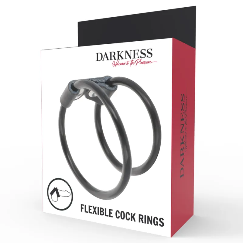Darkness Leather Double Cock Ring - Krúžok Na Penis 3