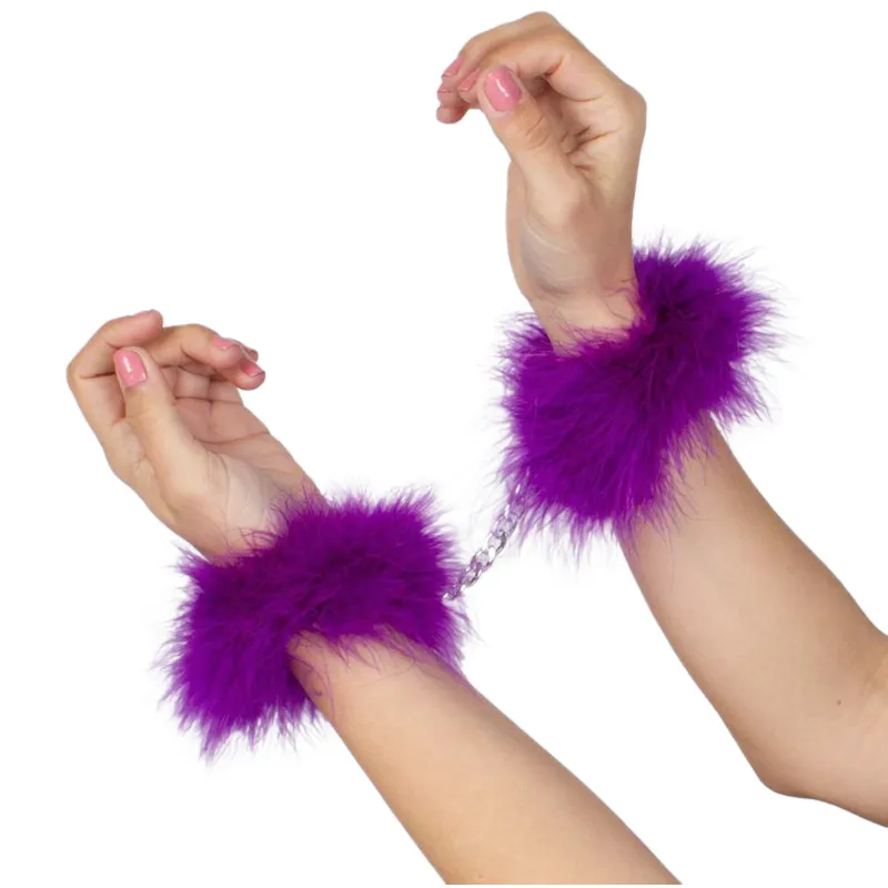 Purple Marabou Handcuffs 3