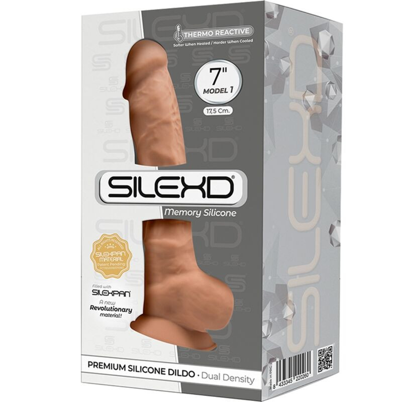 Silexd - Model 1 Realistic Penis Premium Silexpan Silicone Caramel 17.5 cm 2