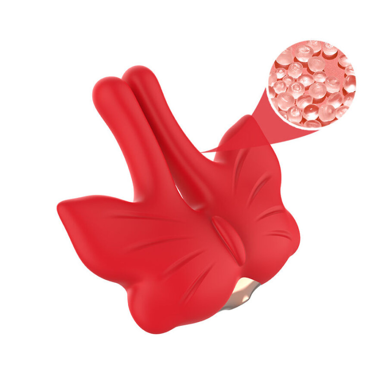 Armony - magnetic nipple clamps with vibration butterfly shape red 5