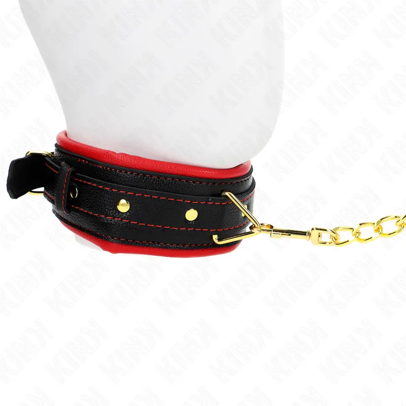 Kink - Necklace With Sponge Imitation Leather Strap Model 2 Adjustable 37-54 Cm X 3 Cm