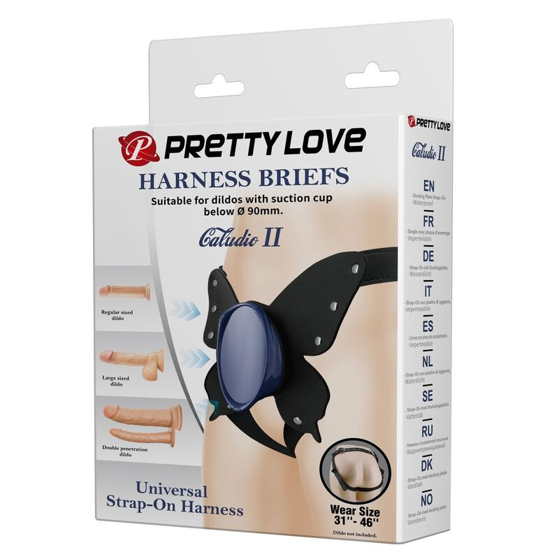 Pretty love - universal strap-on harness briefs black and blue 1
