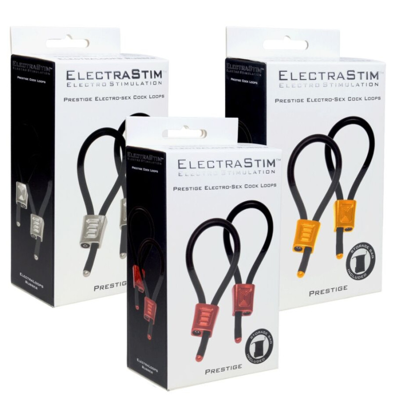 Electrastim - prestige electra loops adjustable cock rings red 3