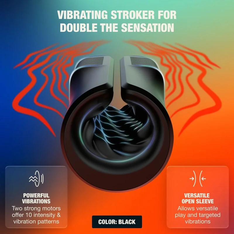 Arcwave - zing vibrating male stroker with dual motor black 2