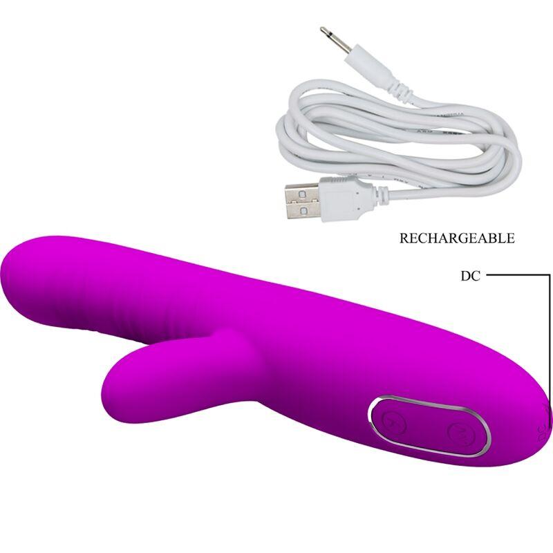 Pretty love - angelique multifunction vibrator + clitoris stimulator purple 4