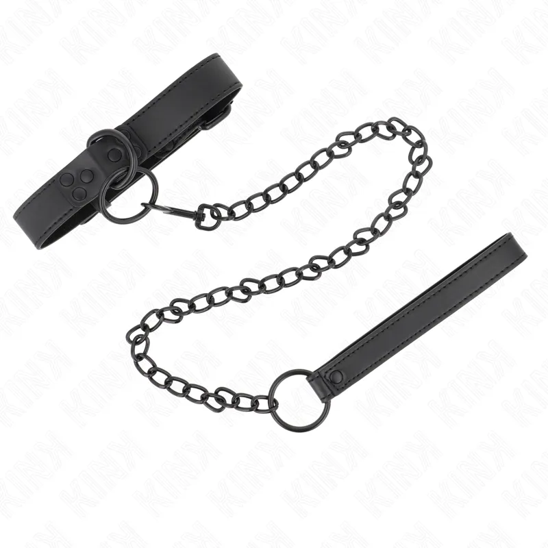 Kink - Collar With Dark Leash 65 Cm Adjustable 37-54 Cm X 3 Cm