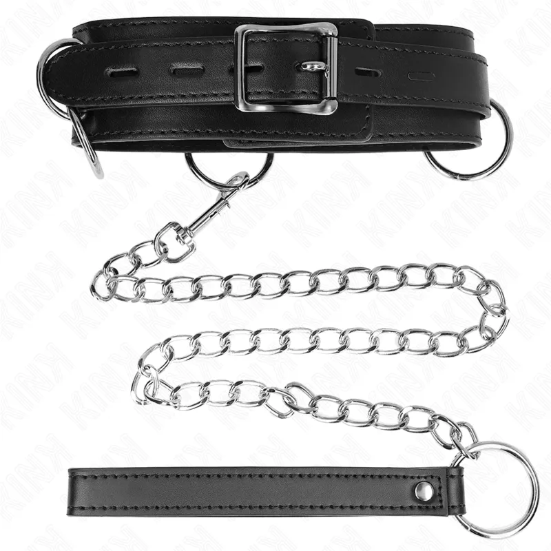 Kink - 3 Ring Slavery Necklace With Strap 80 Cm 53 X 5 Cm 3