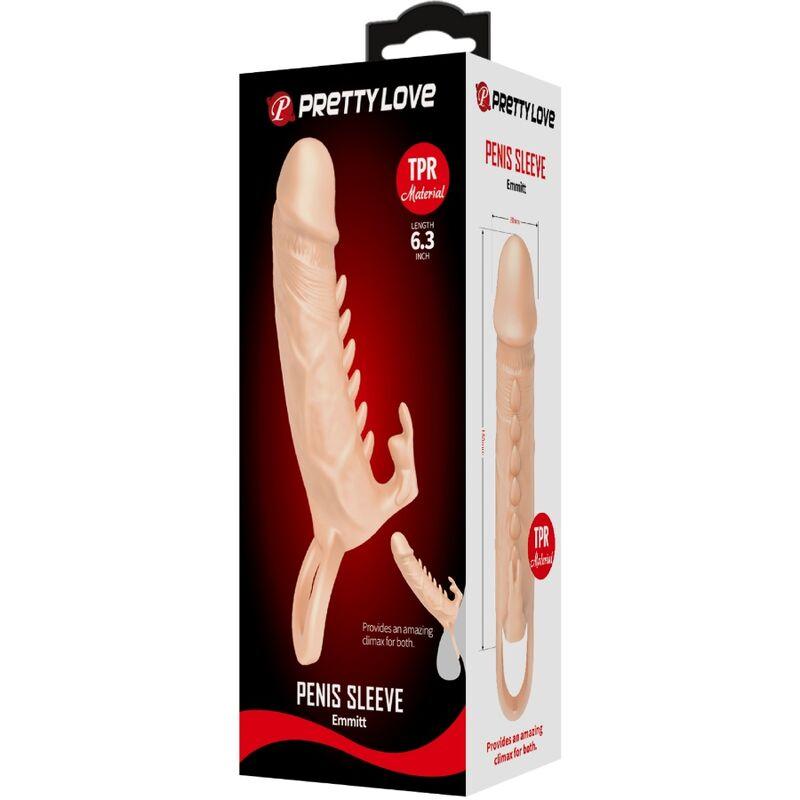 Pretty love - emmit penis sleeve + clitoris stimulator flesh 4