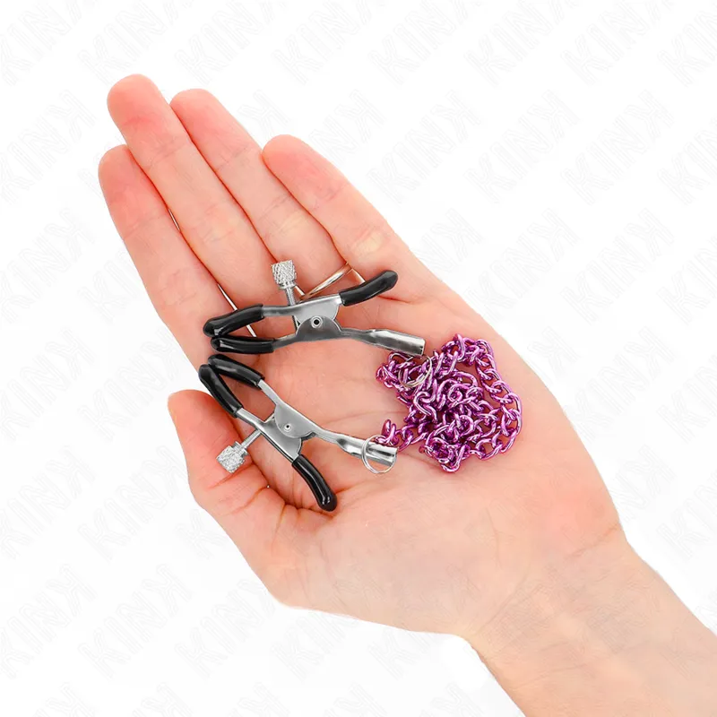 Kink - Bead Chain Nipple Clamps Purple 30 Cm 1