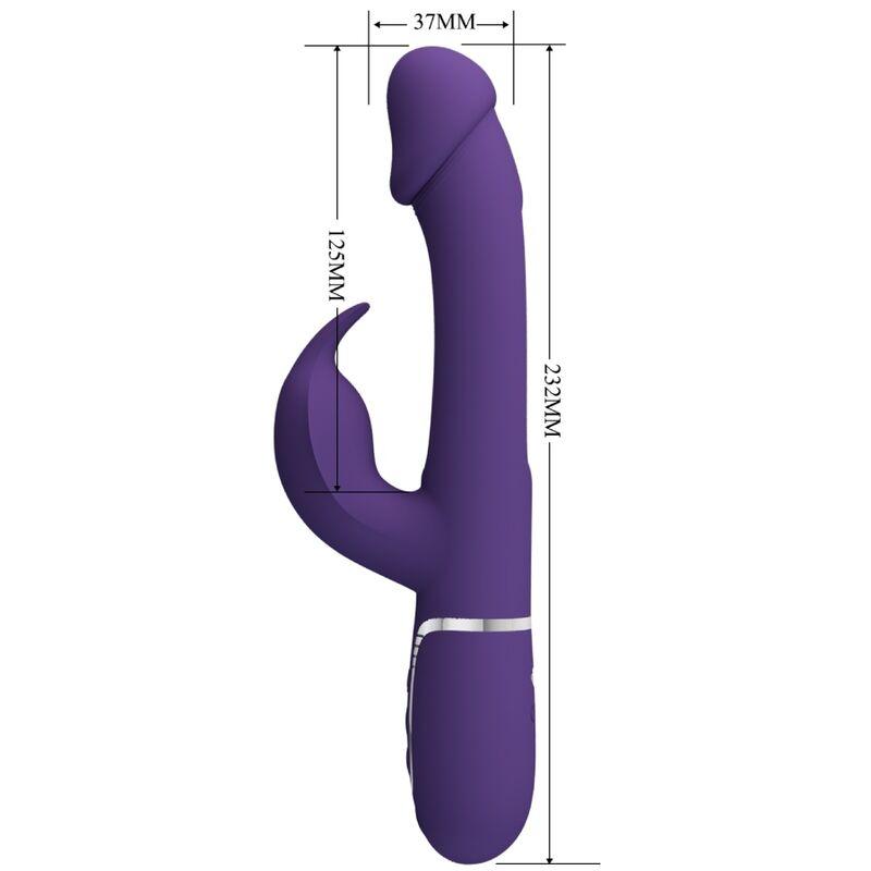 Pretty Love - Kampas Rabbit 3 In 1 Multifunction Vibrator With Tongue Violet