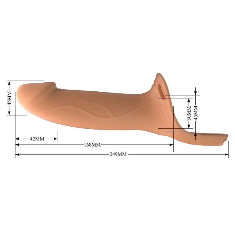 Pretty love - landon light-skin vibrating strap-on 5