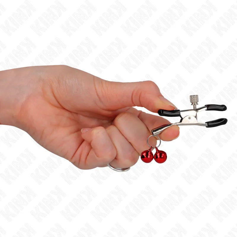 Kink - Double Bell Nipple Clamp Red 6 Cm