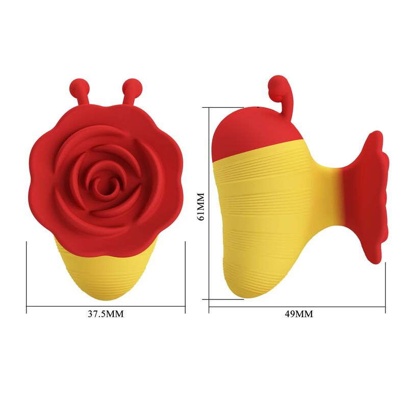Pretty love - little bee rechargeable clitoral stimulator 7 modes red/yellow 6