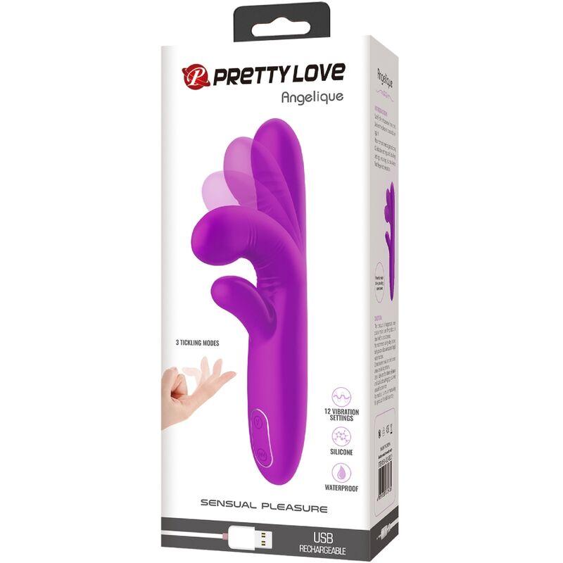 Pretty love - angelique multifunction vibrator + clitoris stimulator purple 5