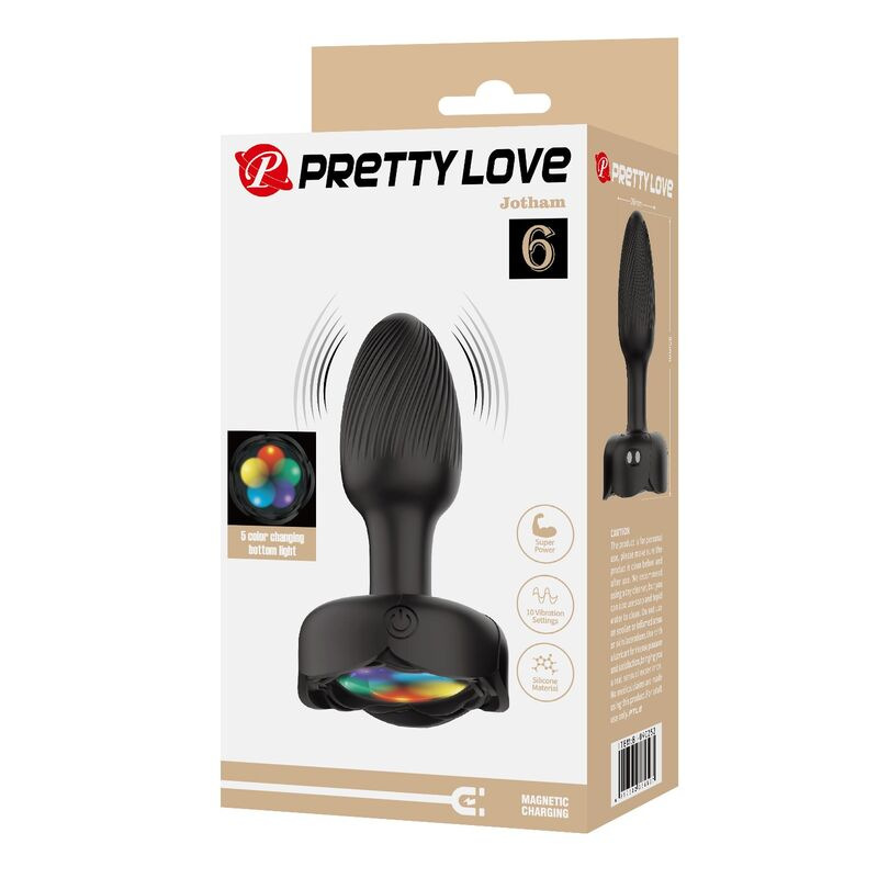 Pretty love - rechargeable vibrating anal plug 10 modes black 1