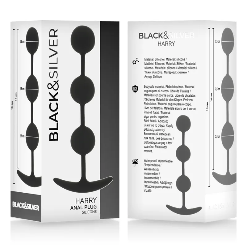 Black&Silver - Harry Anal Beads 14 Cm - Análne Guličky 4