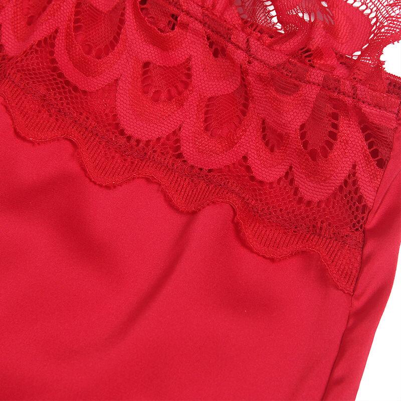 Subblime - Satin Babydoll With Lace Red L/Xl