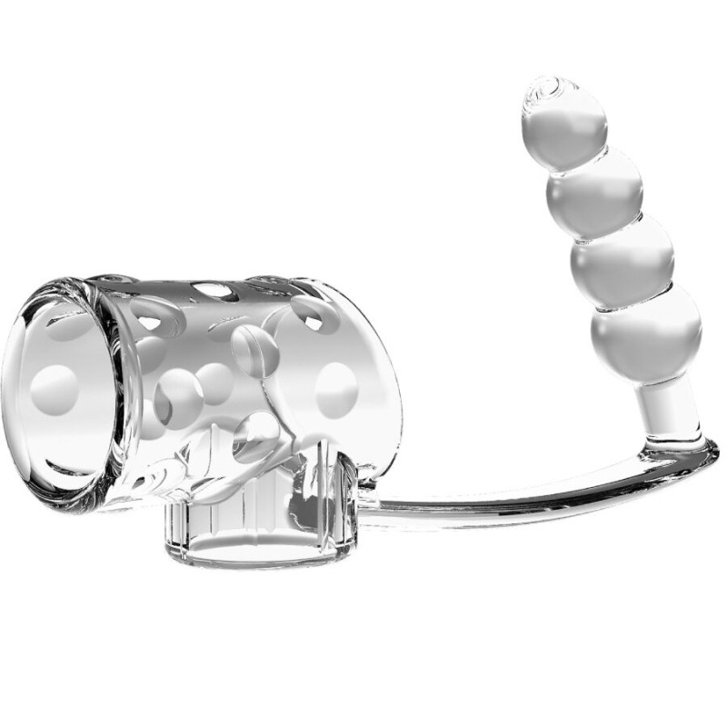 Pretty love - penis sleeve with anal plug transparent 1