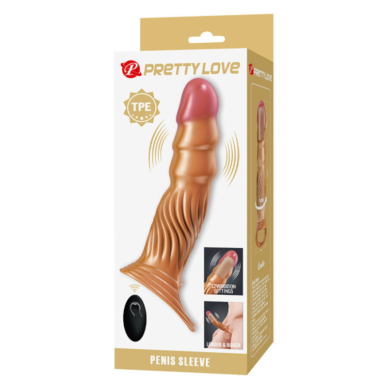 Pretty love - textured penis sleeve with vibration and remote control 10