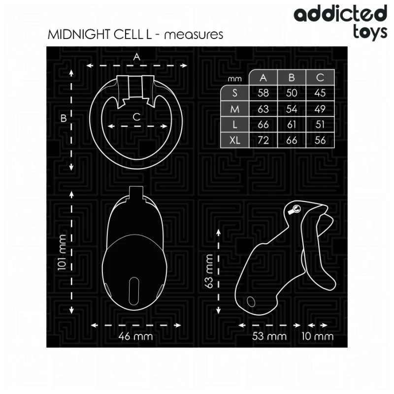 Addicted toys locked - mindnight cell penis cage size l 4