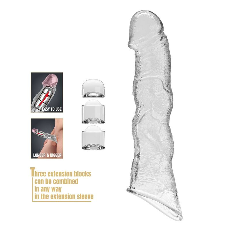 Pretty love - adjustable penis extension sleeve 28 cm Ø 4.5 cm transparent 4