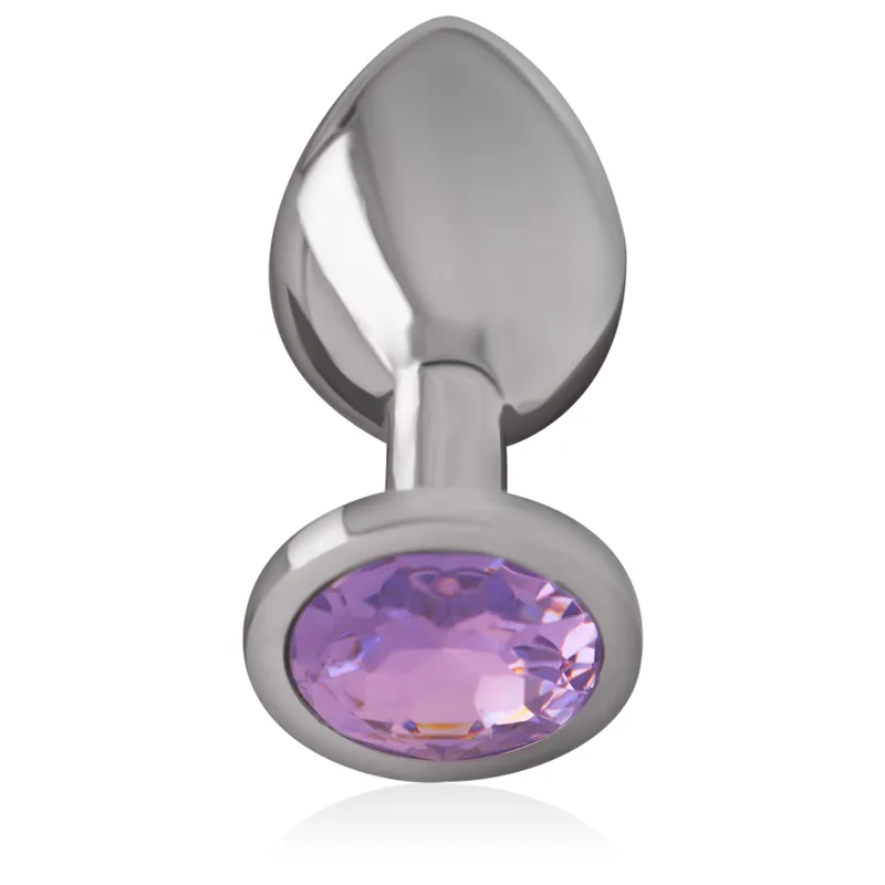 Intense - Metal Aluminum Anal Plug With Violet Glass Size M - Análny Kolík 1