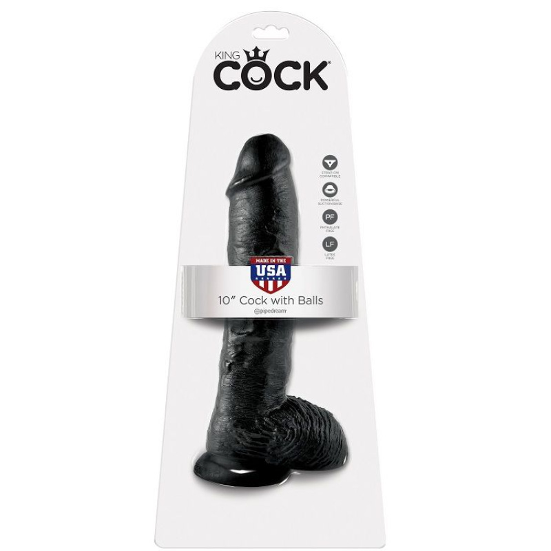 King cock - dildo black with balls 25.4 cm 4