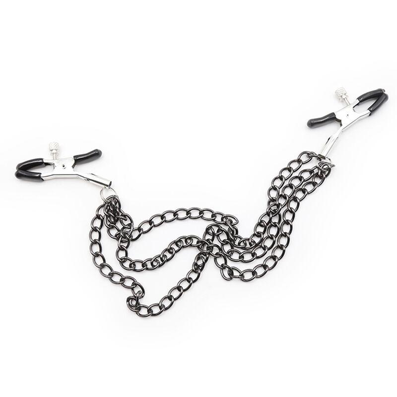 Ohmama Fetish Black Nipple Clamps With Multi Chains 1