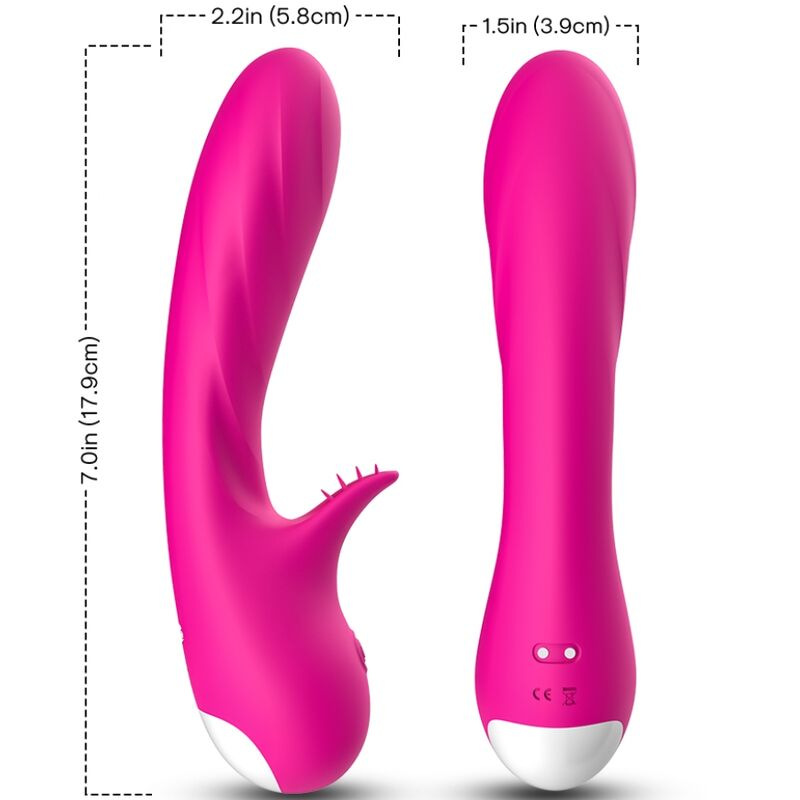 Armony - romance vibrator with stimulator fuchsia