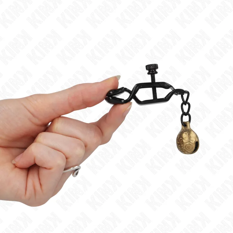 Kink - Bell Jaw Style Nipple Clamps Black 7 Cm