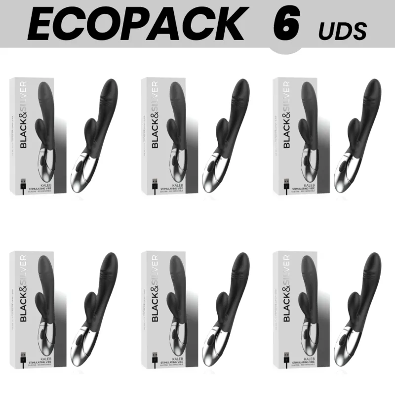 Ecopack 6 Units - Black&Silver Kaleb Stimulating Vibe
