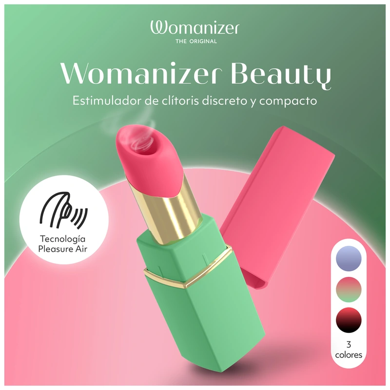 Womanizer - beauty suction clitoral stimulator 6 intensity levels green and pink 11