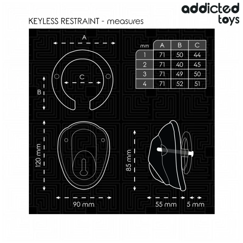 Addicted toys locked - keyless restraint penis cage 11.5 cm 4