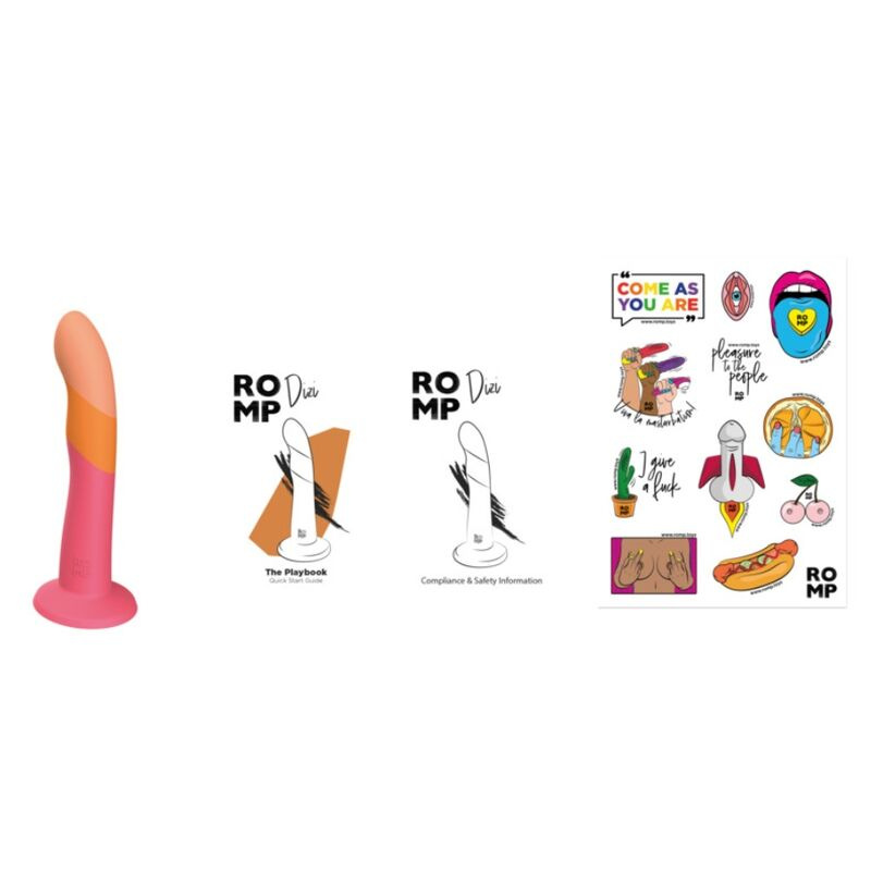 Romp - dizi silicone dildo with suction cup tricolor 18 cm 8