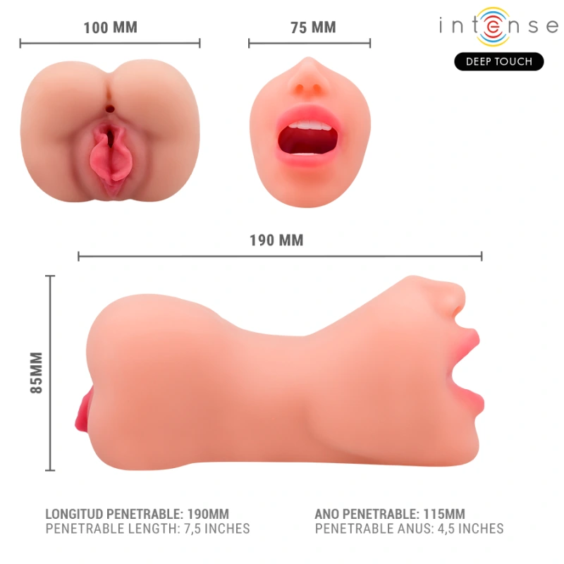 Intense deep touch - riley double mouth & vagina masturbator 7