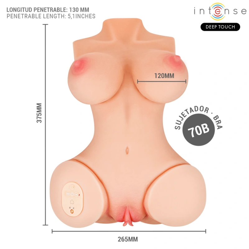 Intense deep touch - vero torso anus and vagina with suction, heat, vibration and voice effects with 5