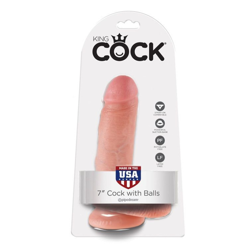 King cock - 7 dildo flesh with balls 17.8 cm 4