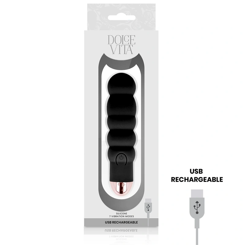 Dolce vita - rechargeable vibrator six black 7 speeds 2
