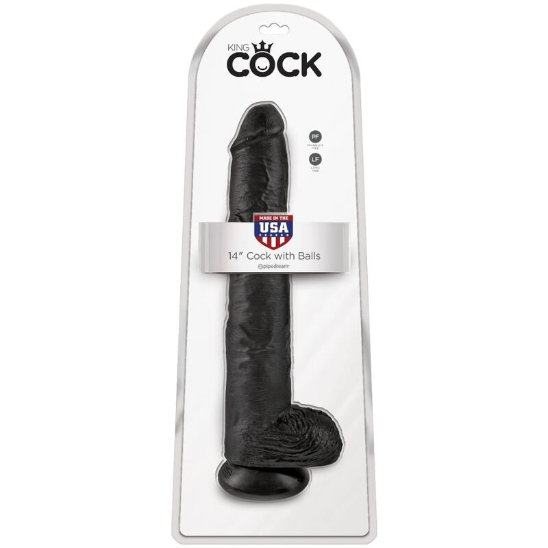 King cock - realistic penis with balls 30.5 cm black 5