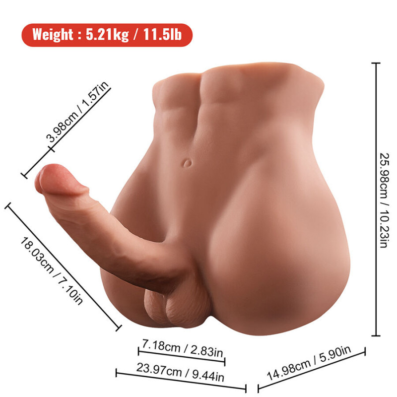 Xise - bertlett dildo ass realistic dildo and anus masturbator front position with thrusting 18 cm 4