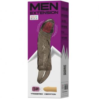 Men Extension Vibrating Cover For Penis With Strap Flesh 13.
