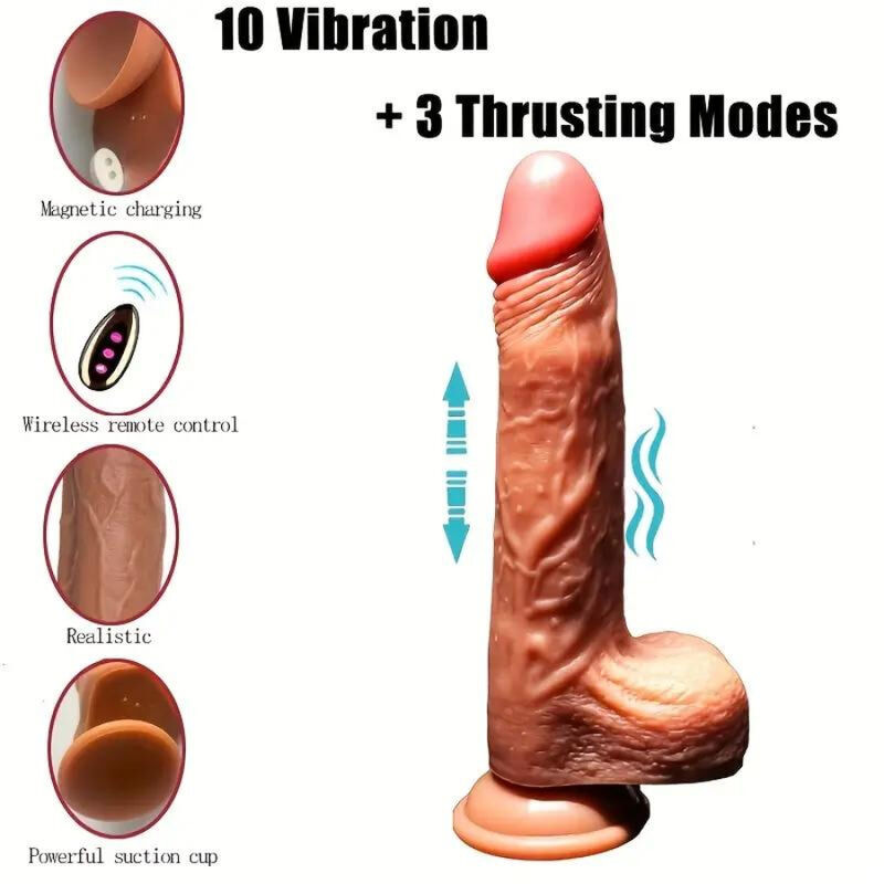 Armony - realistic dildo vibrator & thrusting remote control 22.5 cm 2