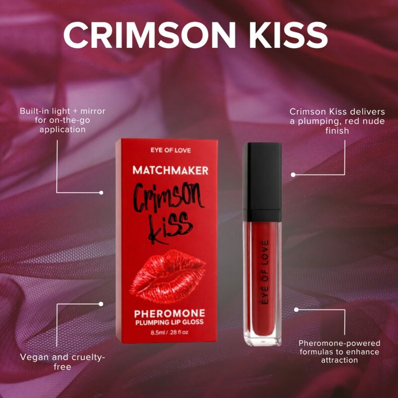 Eye of love - matchmaker crimson kiss red lip gloss volumizing effect with pheromones 8.5 ml 8