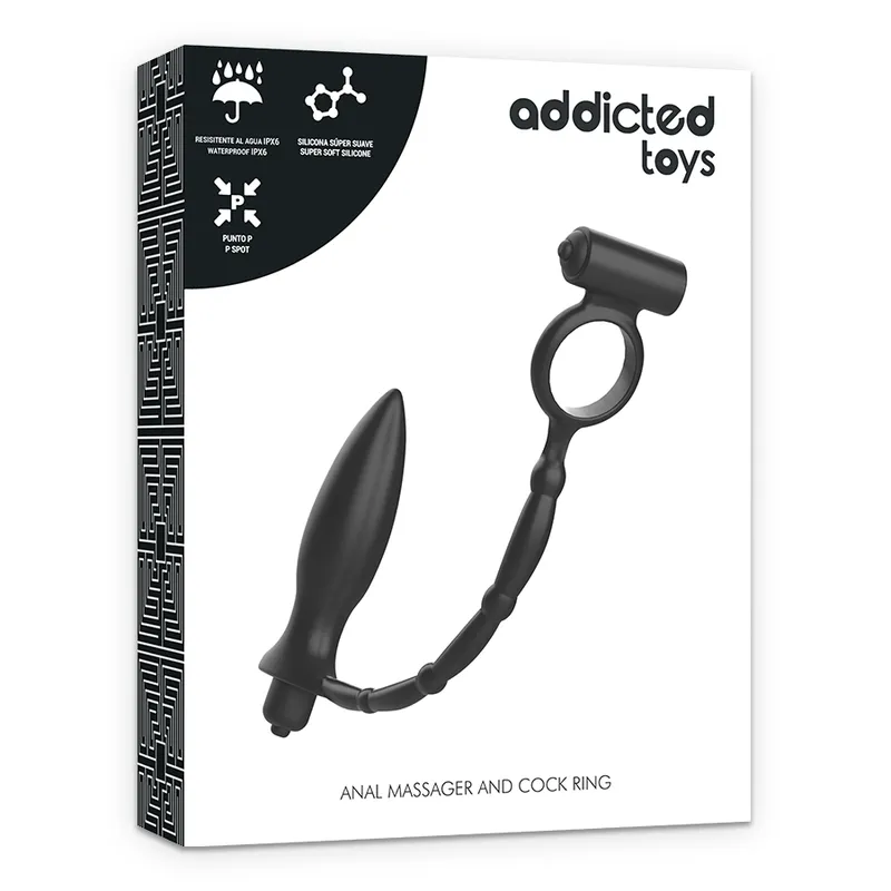 Addicted Toys Anal Massager And Cock Ring - Análny Kolík S Krúžkom