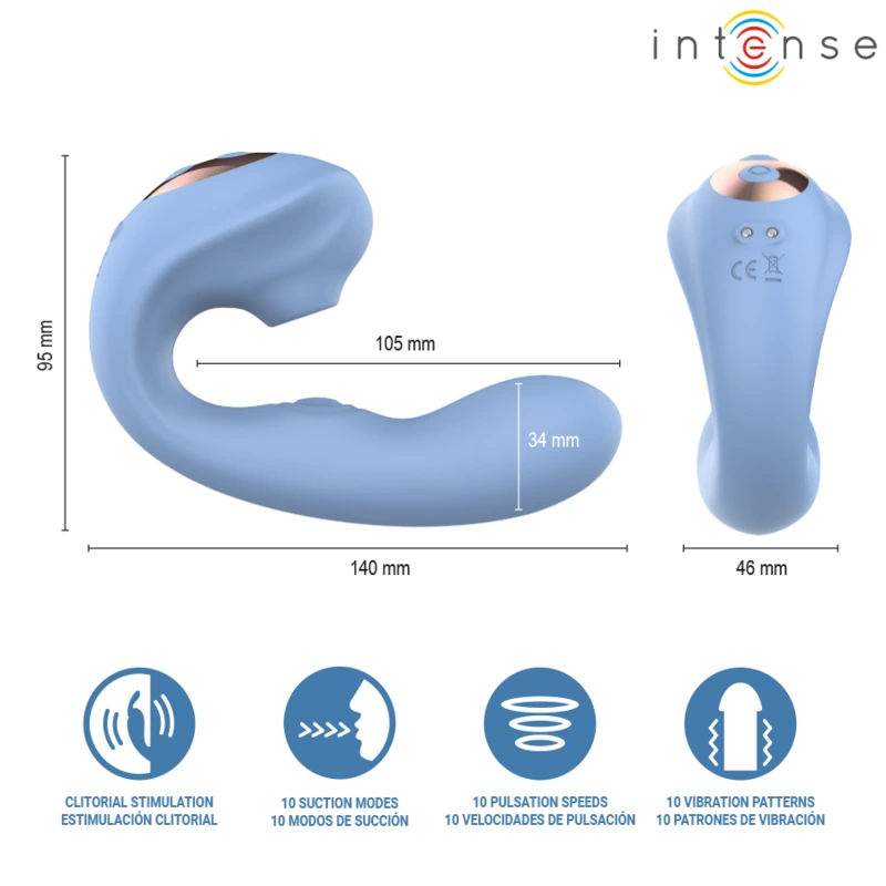Intense - gina multifunction clitoral stimulator blue 5
