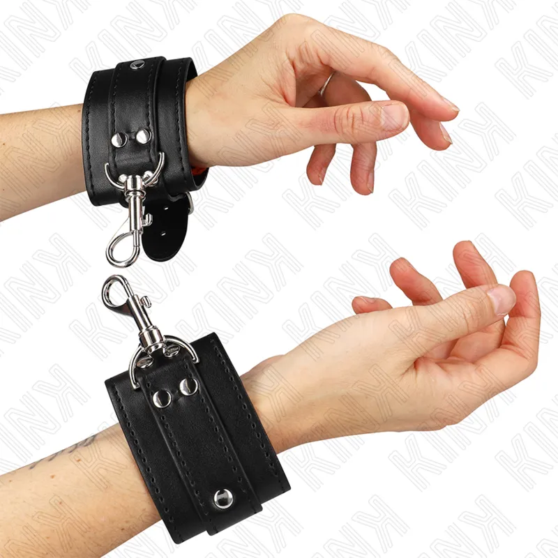 Kink - Lockable Dungeon Wrist Restraints Black Adjustable 21-28 Cm X 5.5 Cm